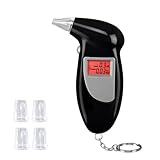JDXun Alkoholtester, tragbarer Promilletester mit 5 Mundstücke, Professioneller Polizeigenau...