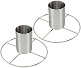 com-four® 2x Hähnchenbräter aus Edelstahl - Hähnchengriller mit Aromabehälter - Grillbräter...