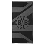 Borussia Dortmund BVB Handtuch grau/schwarz 50x100 cm