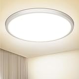 NIBSHOOM Deckenlampe LED Deckenleuchte Rund Flach 4000K,18W/1800LM/IP44 Wasserfest Ultradünn...