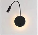 Budbuddy LED Leselampen Schwarz Leselicht mit Schalter Modern Bettleuchten Bettlampe Wandleuchte...