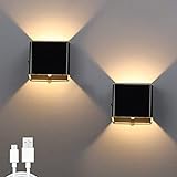 WRMING LED Wandlampe Akku kabellos mit Bewegungsmelder 5W Innen Wandleuchte Schalter Treppenlicht...