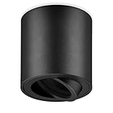 GeyouLux Aufbauspot GU10, 30° Schwenkbar Deckenspots Schwarz, Φ80×84mm Aufbaustrahler mit GU10...