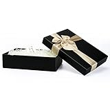 olyee Geschenkbox mit Deckel, Schwarz Geschenkbox mit Schleife, 24x17x6.5cm...