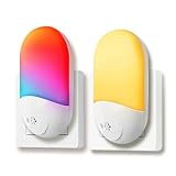 Opard Nachtlicht Steckdose Kinder - RGB LED Nachtlicht mit Verbessertem Dämmerungssensor, Dimmbar &...