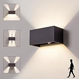 CELAVY LED Außenlampe Außenleuchte Anthrazit mit Bewegungsmelder, Up Down Wandleuchte Wandlampe...
