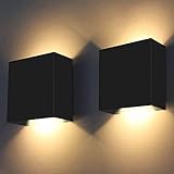 LED Wandleuchte Innen 2er Set, 10W LED Wandleuchten Innen, 3000K Warmweiß Dekorative Wandlampe,...