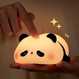 AmmToo Nachtlicht Kinder Panda Nachtlampe -Panda Lampe Dimmbar Timer, Touch-Steuerung Silikon...