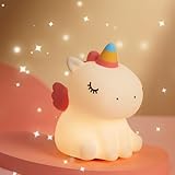 AmmToo Nachtlicht Kinder Einhorn Nachtlampe - Einhorn Lampe Dimmbar Timer, Touch-Steuerung Silikon...