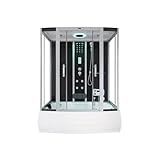 Home Deluxe - Dampfdusche DIAMOND, Schwarz, Maße: 170 x 90 x 220 cm - inkl. Radio, Regendusche und...