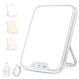 VTHW Tageslichtlampe, 10000 Lux Lichttherapielampe mit Memory Funktion, 4 Timer, 3 Lichtfarben...