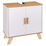 eSituro SBP0026 Waschbeckenunterschrank Badschrank mit Siphonausschnitt Waschtischschrank...