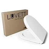 LUVETT® WC-Sitz mit Absenkautomatik D140 D-Form Soft Close® & TakeOff EasyClean Abnahme,...