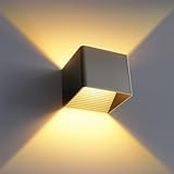 HANDSONIC LED Wandleuchte Innen - Schwarz Wandlampe innen 7W Up and Down leuchten innen Moderne LED...