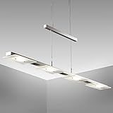 B.K.Licht - LED Pendelleuchte stufenlos höhenverstellbar, warmweiße Lichtfarbe, 4 LED Platinen,...