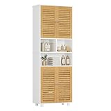 FORABAMB Badezimmerschrank hoch, Badezimmer Hochschrank mit 3 offenen Fächern und verstellbaren...