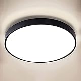 NUODIFAN LED Deckenleuchte,24W Deckenlampe,2400LM Ultra Dünn Schwarz 4000K Wasserfest IP65...