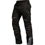 LEIBWÄCHTER Flex-line Arbeitshose Herren – schwarz/grau – Gr. 52 – Bequeme Workwear mit...