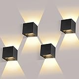 LEDMO 12W LED Wandleuchte Innen/Außen 4 Pack Wandlampe LED Auf und ab Einstellbarer Lichtstrahl...