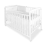 asalvo 12371 - Wiege aus Holz, 120 x 60 cm, weiß