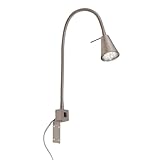 BRILONER - LED Leselampe mit Schalter am Gehäuse, schwenkbar, GU10 4,7W, 400lm, warmweißes Licht,...