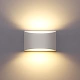 LED Wandleuchte Innen, 7W Weiß Gipsleuchte Modernes Design Wandlampe LED Licht Up und Down...
