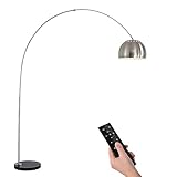 HKLY 12W LED Bogenlampe Dimmbar mit Fernbedienung, Stehlampe Wohnzimmer Modern mit Marmorfuß,...