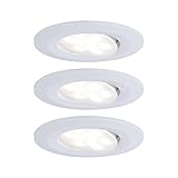 Paulmann 99931 LED Einbauleuchte Calla rund 3er Set incl 3x5.2 W IP65 dimmbar Einbaustrahler Weiß...