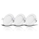 B.K.Licht - 3er Set LED Einbaustrahler 230V flach, warmweiße Lichtfarbe, Lochdurchmesser 100mm, LED...