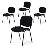 Topsit Besucherstuhl 4er Set – Stapelbarer Konferenzstuhl mit gepolsterter Sitzfläche &...