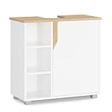 FORABAMB Waschbeckenunterschrank, Badezimmerschrank mit 3 offene Fächer & Höhenverstellbare...