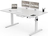 Devoko Höhenverstellbarer Schreibtisch 160x80cm mit Typ-C Ladeanschluss, Mobiler Elektrisch...