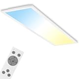 Briloner Leuchten Deckenlampe, LED Panel dimmbar, Farbtemperatursteuerung, inklusive Fernbedienung,...