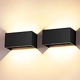 Cwycfw 2 Stück 24W LED Wandleuchte Innen/Außen Auf und ab Einstellbarer Lichtstrahl Wandlampen...