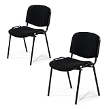 Topsit 2er Set Besucherstuhl ISO, Bequemer Konferenzstuhl, stapelbar, mit gepolsterter Sitzfläche...