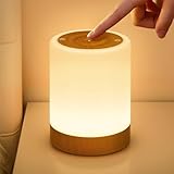 NIWOHOM Nachttischlampe Touch Dimmbar, LED Tischlampe Akku USB Aufladbar mit 256 RGB Farben&5 Modi,...