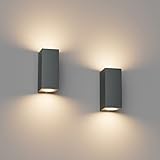 Klighten 2 Stück Anthrazit Wandleuchte Aussen Innen, Wasserdicht IP65 Modern Wandlampe Außen,...