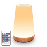 Auxmir Nachttischlampe 13 Farben 5 Modi, Nachtlicht Kinder mit Timing Funktion, LED Tischlampe USB...