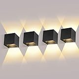ledmo 4 Pack 12W LED Wandleuchten Innen/Außen Wandlampe Auf und ab Einstellbarer Lichtstrahl...