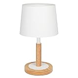 Tomons Nachttischlampe Dimmbar aus Holz, Moderne Stil LED Tischlampe, Schreibtischlampe Retro für...