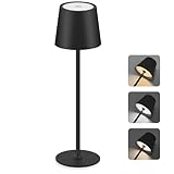 CNMTCCO LED Tischlampe Kabellos, 3 Farbtemperaturen Dimmbar Touch, Höhenverstellbar,...