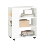 SoBuy Druckerschrank mit Rollen - Stabiler Druckertisch, Rollcontainer, Schreibtisch Unterschrank,...