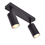 max K O M F O R T LED Deckenleuchte 866-2 schwarz schwenkbar Deckenlampe Deckestrahler Deckenspot 2x...