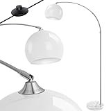 KESSER® Bogenlampe mit standfestem Marmorfuß höhenverstellbar 146-220cm weiß - Fußschalter -...