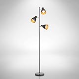 B.K.Licht - Stehlampe Vintage mit Fußtaster, schwenkbar, E27 Fassung, max. 25 Watt, Leselampe, Deko...