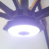 QFFL Sonnenschirmlampe, Bluetooth Lautsprecher, Outdoor Campingzeltlampe mit Fernbedienung, 3...