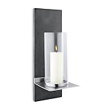 blomus -FINCA- Wandleuchter S mit Kerze, Wandkerzenhalter, exklusive Optik, Polystone / Glas /...