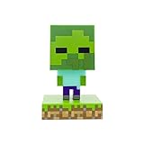 Paladone Minecraft Zombie Icon Light BDP Mini-Nachtlampe mit lustigem Pixel, superhell, plastik,...
