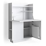 Vicco Sekretär Schreibtisch Alena, Arbeitstisch mit Schrank, Weiß, 85 x 27 cm