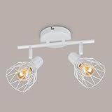 Kimjo Deckenstrahler LED Schwenkbar 350° - Deckenstrahler 2 Flammig E14 - Deckenlampe Strahler...